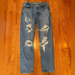 American Eagle Distressed Denim Wide Leg Jeans